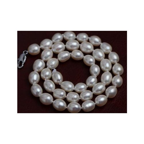 Elegant Pearl Jewelry , White Real Freshwater Pearl Necklace , Wedding Party Women Jewelry , Handmade Necklace ,AAA 8MM Beads