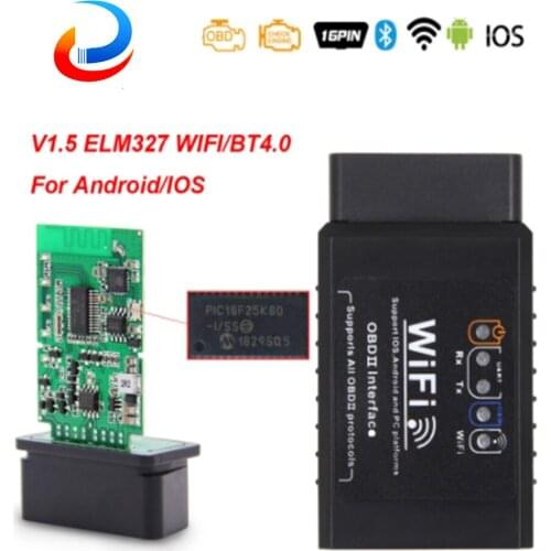 ELM 327 V1.5 PIC18F25K80 WI-FI OBD2 Bluetooth ELM327 WIFI Scanner ELM327 V1.5 for Android/IOS OBD 2 OBD2 Auto Car Diagnostic