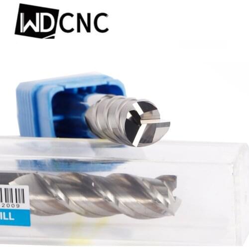 3 flutes high gloss router bit 1mm 2mm 3mm 4mm 5mm 6mm 8mm 10mm 12mm CNC machine milling cutter for Aluminium working end mill