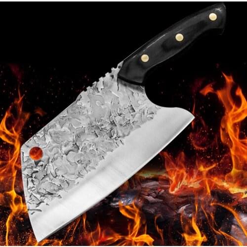 Forged Butcher Chinese Kitchen Knives Handmade Chopping Cleaver Knife Slicer Cooking Accessories Household Ice Smashing Tool