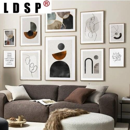 LDSP Canvas Painting Abstract Nordic Geometry Line Drawing Wall Art Print Poster Picture Modern Minimalist Living Home Decor