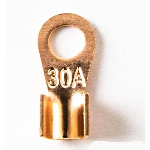 50Pcs 30A Copper Battery Cable Connector Terminal Crimping 2.5-6mm2 Wire