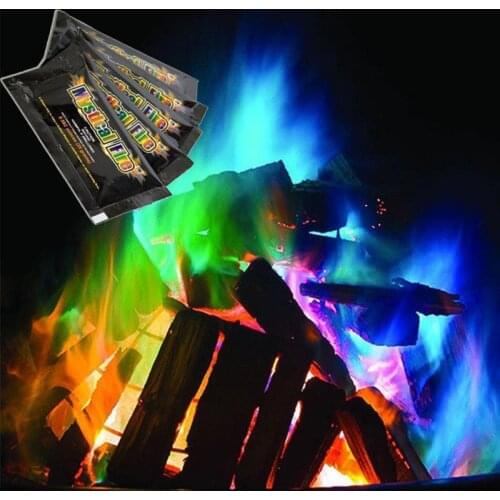 Mystical Fire Coloured Flames Bonfire Campfire Party Fireplace Flames Powder Powder Trick Pyrotechnics Toy Fireworks Campfire