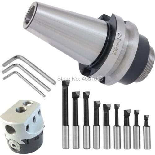 F1 boring head set 1pcs F1 12mm 50mm boring machine 1pcs BT40 F1 M16 boring handle 9pcs 12mm boring bar thread 1-1 / 2-18unf