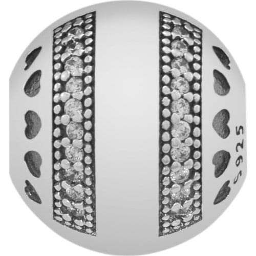 Genuine 925 Sterling Silver Signature Hearts Clip Charm Fits Pandora Bracelet Beads for Jewelry Making Original kralen berloques