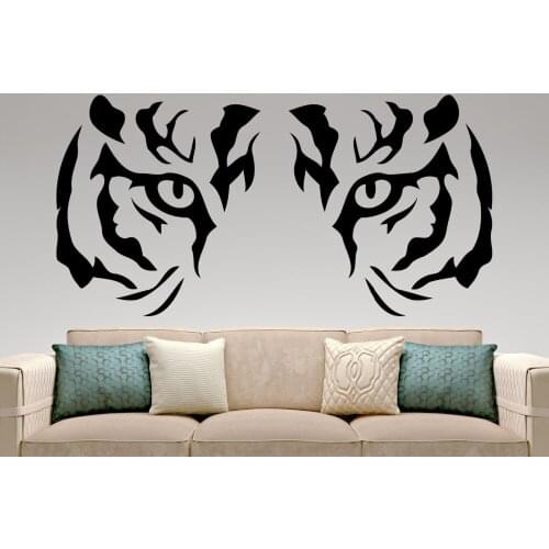 Modern Hunting Style Tiger Wall Decal Animal Predator Removable Wall Stickers Living Room Art Vinyl Mural DIY Interior PVCSYY316