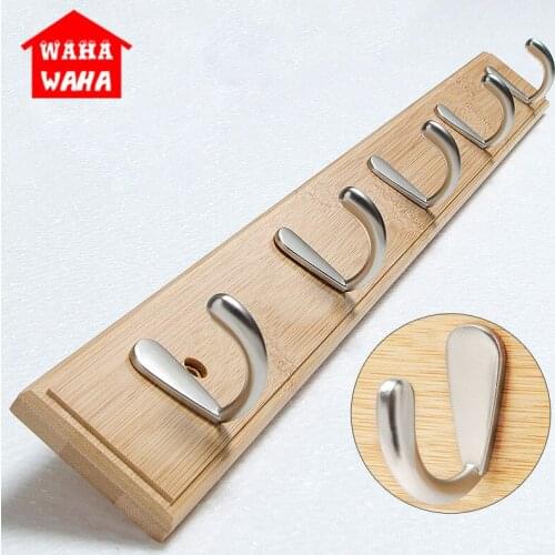 Modern Creativity Wall Shelf Clothing Shelf Decorative Hook Hanging Simple Wooden Door Hanger Metal Clothing Bathroom Shelves