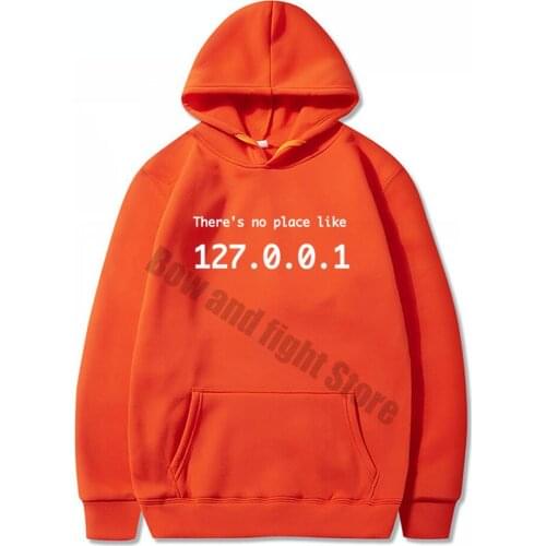 IP Address Hoodies There is No Place Like 127.0.0.1 Computer Comedy Sweatshirt Funny Birthday Gift For Men Programmer Geek