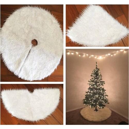 Christmas Tree Skirts White Fur Carpet XMAS Tree Decoration Merry Christmas Supplies Christmas Decoration For Home