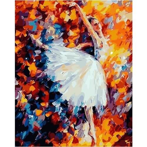 Oil Painting By Number Ballet Dance On Canvas DIY Craft Kits Acrylic Paint For Adults Coloring By Number Drawing Decoration Art