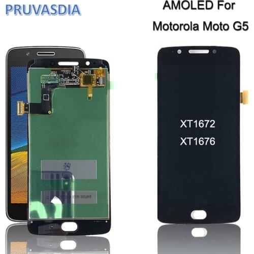 Super Amoled For Motorola Moto G5 LCD Display Touch Screen Digitizer Assembly Replacement For Moto G5 XT1672 XT1676 LCD