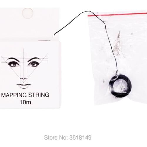 10M Pre-Inked Brows Mapping Strings Microblading Eyebrows Positioning Tools Charcoa Location Line with Color PMU kit