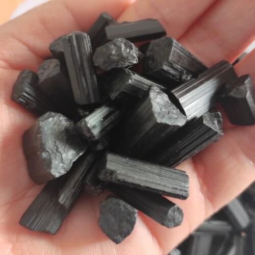 100g Natural Black Crystal Tourmaline Rough Rock Gravel Mineral Specimen Healing Stone Garden Fish Tank Aquarium Decor