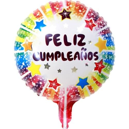 18 inch round happy balloons Spanish Fathers Day birthday carnival party decoration colorful aluminum foil balloons