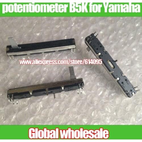 3pcs black fader double potentiometer B5K / 60mm slide potentiometer B5K for Yamaha