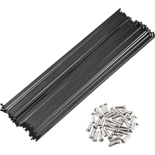 36Pcs 14G J Bend 261mm Bicycle Mountain Bike Steel Spokes Bike Spokes with Nipples Wheel Parts