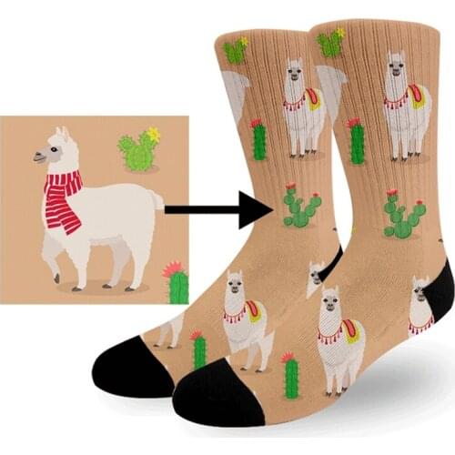 3D Printed 360 Seamless Custom Crew Think Socks Sublimation Harajuku Funny Cotton Socks Men & Women for Gifts Dropshipping
