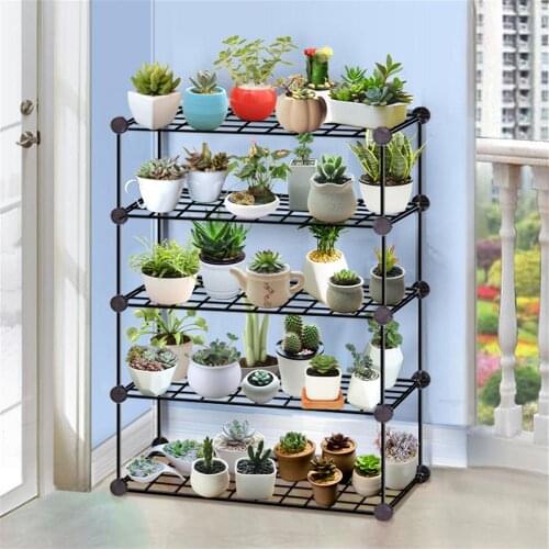 4/5 Layer Foldable Iron Succulent Flower Plant Pot Stand Bracket Display Shelf