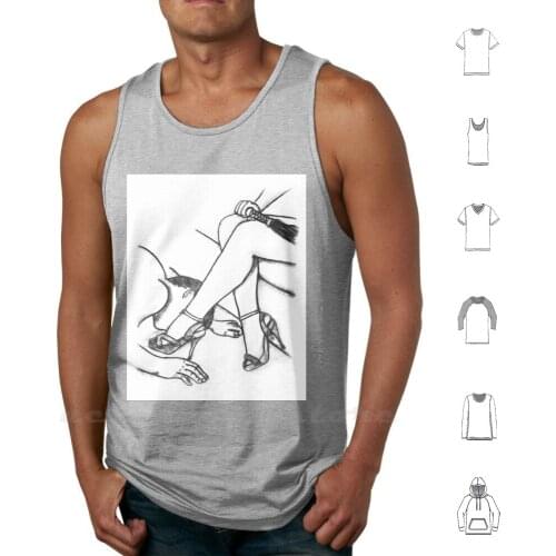 Worship My Feet Tank tops vest sleeveless Black And White Slave Woman Girl Lips Collar Slave Boy Bdsm Fetish