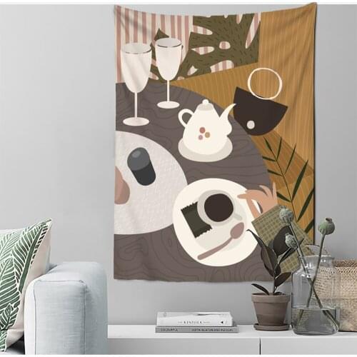 Bohemia Africa Girl Cat Wall Hanging Canvas Painting Nordic Tapestry For Living RoomTree Wall Cloth