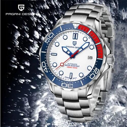 PAGANI DESIGN Top brand Men automatic watch Fashion 007 men mechanical watches Curved sapphire mirror Waterproof clock NH35A 202