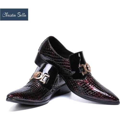 Christia Bella Italy Fashion Men Party Wedding Handmade Loafers Men Patent Leather Dress Shoes Stage Dance Shoes Plus Size 38-47