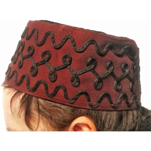 Men Muslim Prayer Hats Embroidered on Cotton Hats Mens Skull Cap Muslim Islamic Prayer Hat Perforated top black