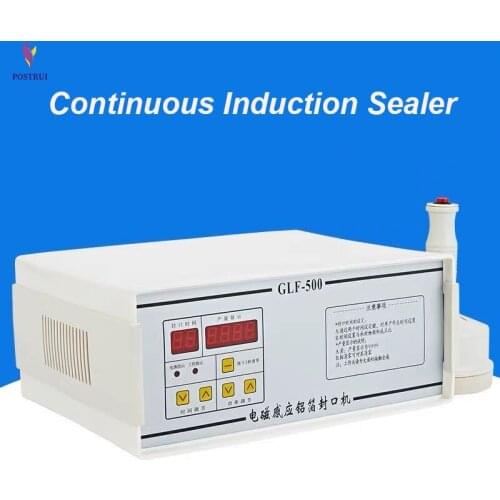 GLF-500 Continuous Induction Sealer Aluminum Foil Capping Machine Medical Plastic Bottle Cap Sealer 20-100mm