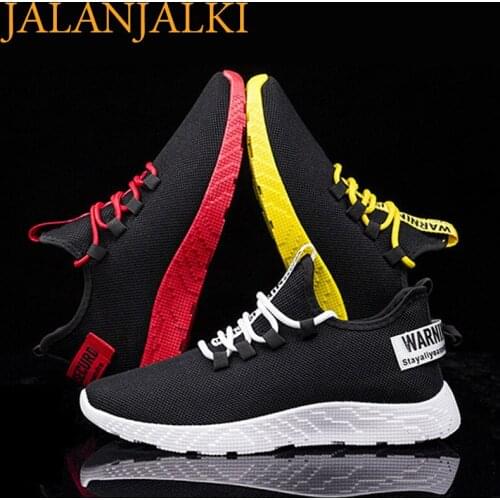 JALANJALKI Breathable Men Sneakers Summer Outdoor Wear-resistant Men Sports Shoes Big size 39-47 Lace-up Vulcanized Running Shoe