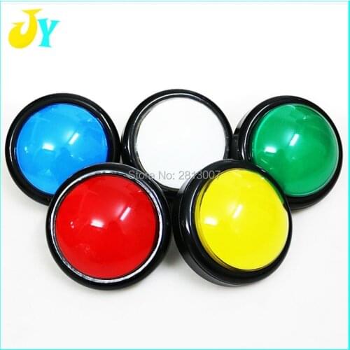 Free shipping 100mm large size illuminate push button with 5V LED and microswitch for game machine Red DJ push button
