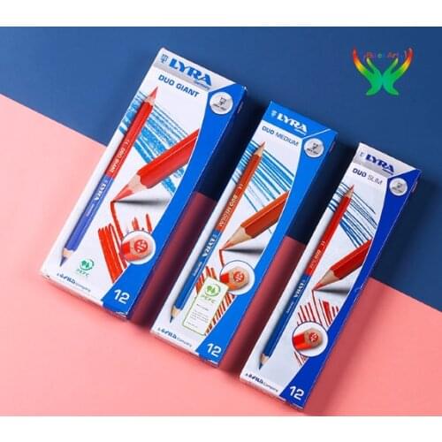 Germany original Lyra 12 pcs Red and blue color pencil hexagon drawing mark three kinds of thick and thin markers art supplies