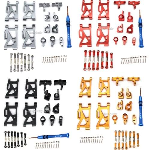 Metal Front Swing Arm Rear Swing Arm Front Steering Cup C seat Rear Wheel for WLtoys 124018 124019 144001 RC car upgrade parts