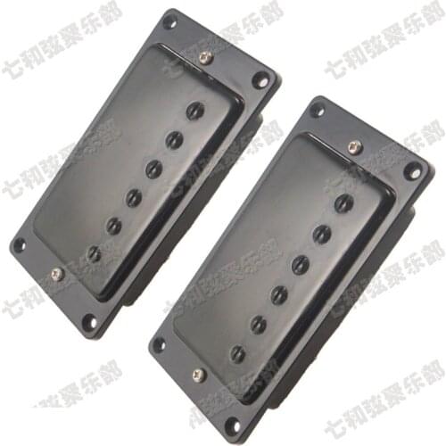 A Set of 2 Guitar Humbucker Double Coil Pickups For Guitar,Bridge & Neck Pickups (Black Cover With Black Frame)