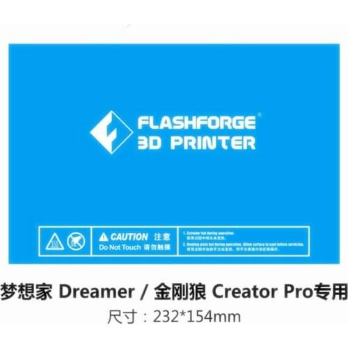 5pcs 232X154CM Flashforge 3D printer print sticker build plate tape for Dreamer /Creator Pro 3D Printer