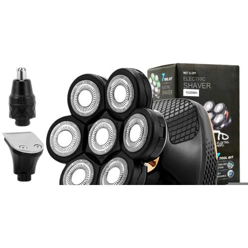 New Shaver For Men 7D Independently 7 Cutter Floating Head Waterproof Electric Razor Multifunction USB Charge Trimmer For Men