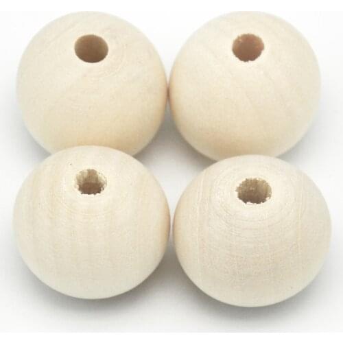 Wholesale Nature Color Wood Bead Round Spacer Wooden Beads 4/6/8/10/12/14/16/18/20/25/30/40 50mm For Fashion Jewelry Making