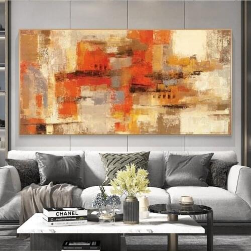 Posters and Prints Wall Art Canvas Painting, Modern Abstract Golden Yellow Posters Wall Art Pictures For Living Room Home Decor