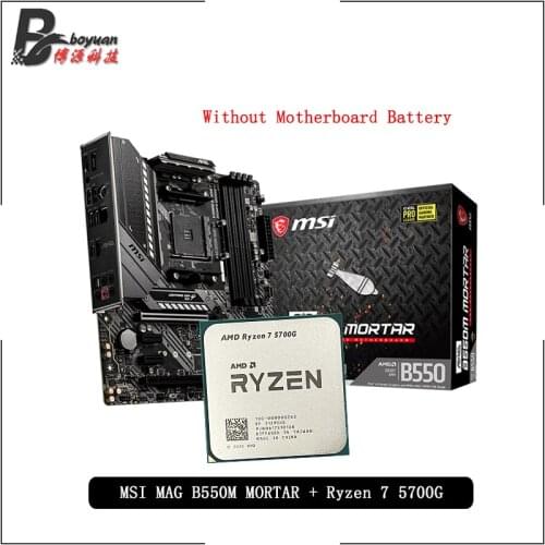AMD Ryzen 7 5700G R7 5700G CPU + MSI MAG B550M MORTAR Motherboard Suit Socket AM4 All new but without cooler