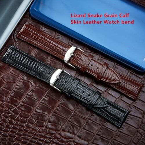 Lizard Snake Grain Calf Skin Leather 12 14 16 18 20 22 24 mm Mens Watches Straps Band Bracelet Belt Watchband And Tool