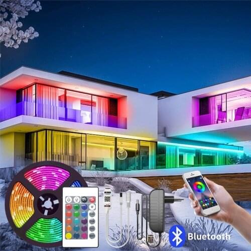 LED Light Strips Bluetooth Controller Flexible RGB 5050 Decoration BackLight Lamp Night light Luminous Strip For Bedroom