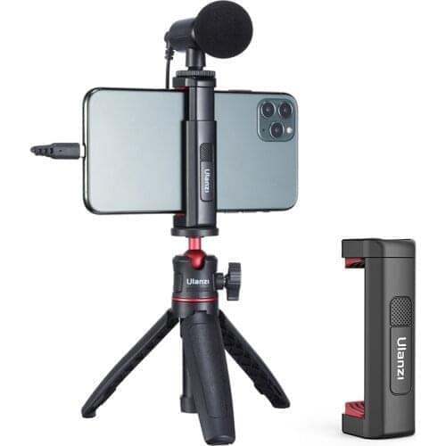 Ulanzi ST-19 Smartphone Vlog Tripod Mount Holder for iPhone 12 Pro Max 11 Cold Shoe Mount for Microphone LED Light Vlog Mount