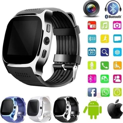 T8 Bluetooth Smart Horloge Met Camera Facebook Whatsapp Ondersteuning SIM TF Card Call Smartwatch Voor Android and IOS Telefoon