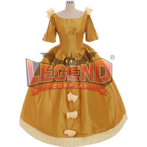 Victorian medieval yellow gold ball gown dress princess dress