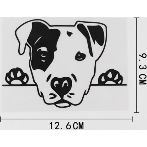 12.6CMX9.3CM Head Funny Puppy Pet Peeking Decal Vinyl Car Sticker 344