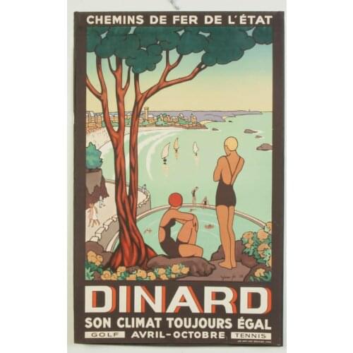 Vintage Travel French seaside Art print Silk poster Home Wall Decor