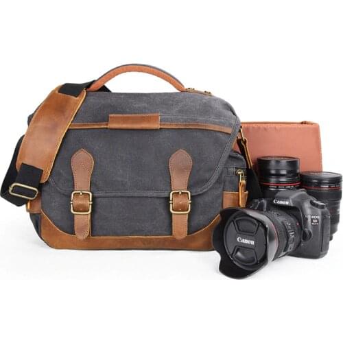 Vintage Retro Waterproof Camera Batik Canvas Photography Shoulder Casual Messenger Photo Men Women Bag for Canon Nikon Sony DSLR