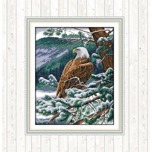 Cross Stitch Embroidery Count DMC Thread 14ct Eagles DIY Hand Painting Printed Canvas Aida Cross-stitch Needlework Home Decor
