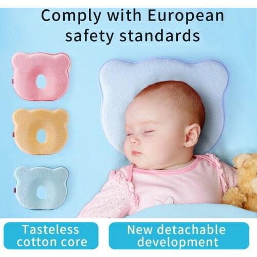 High Quality 1PC Baby Pillow Anti-roll Head Cushion Newborn Head Support with Velvet Cover Baby Supplies