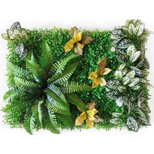 40x60cm Artificial Plant Wall Panels Green Plastic Lawn Tropical Leaves Eucalyptus Clover Fern Leaf Wedding Home Decoration