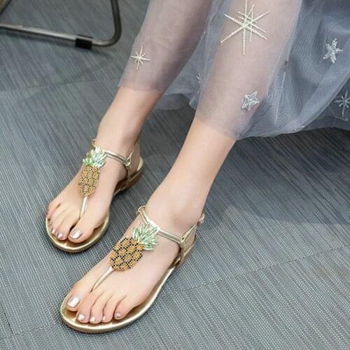 EshtonShero 2019 Women Sandals Shoes Woman Flat Heels Platform Flip Flops Ankle Strap Gold Summer Ladies Wedding Shoes Size 3-9